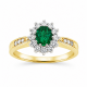 Pre Owned 18ct Emerald and Diamond Cluster Ring ZB877